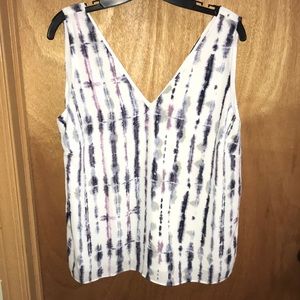 The Limited sleeveless tank blouse blue tie-dye sz XL